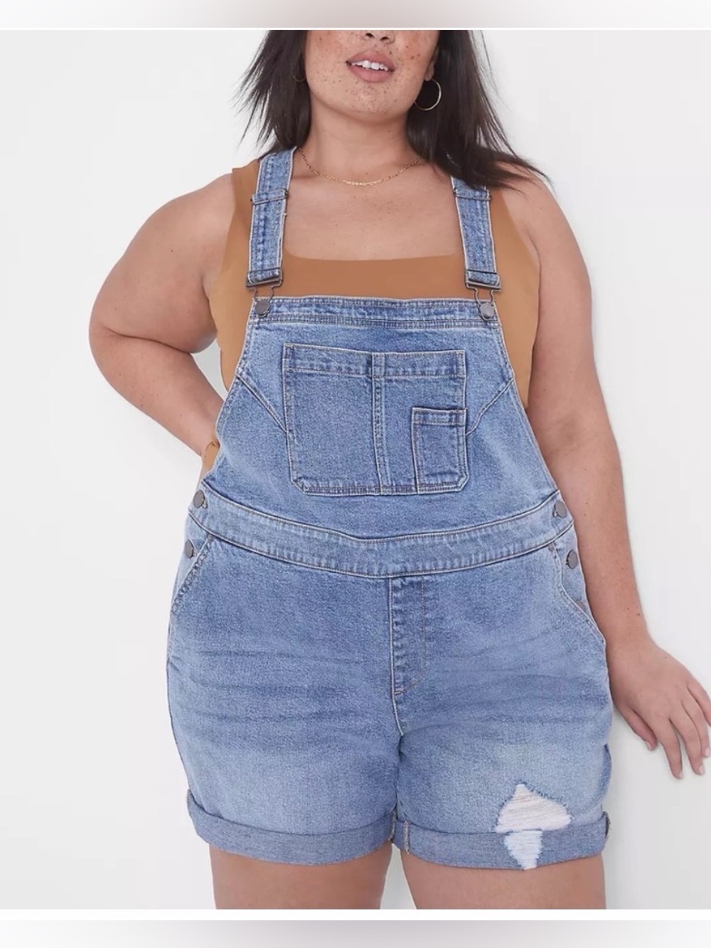 Lane Bryant Denim shorts/overalls size 22, like new condition